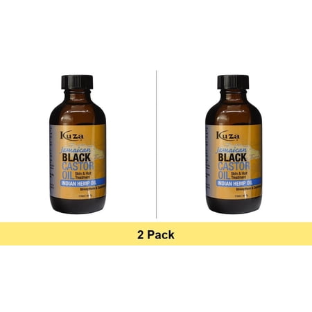Kuza Jamaican Black Castor Oil for Skin and Hair Treatment, Indian Hemp Oil, 4 Oz - 2 Pack