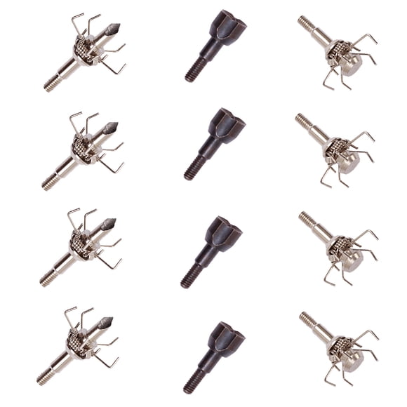 TIELUTT 12PCS Points with Broadhead Small Game Tips Screw In Arrowheads