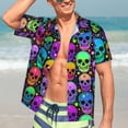 thumbnail image 6 of Mens Casual Hawaiian Shirts Short Sleeve Button Down Beach Shirts Shirts, 6 of 8