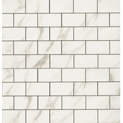 Aldhurst Marbled Carrara Adhesive Backed 9.84 in. x 10.37 in. PVC Mosaic Tile