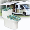 thumbnail image 5 of HELLHERO Soft Elastic Bottom Stretch Polyester Fabric Toilet Seat Lid Cover Indoor Home Elastic Installation Non-Slip 17"x21" 2 Pcs Set, 5 of 6