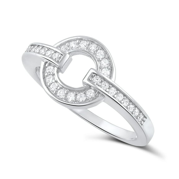 Sterling Silver Cz O Circle Ring for Women and Teens - Size 4