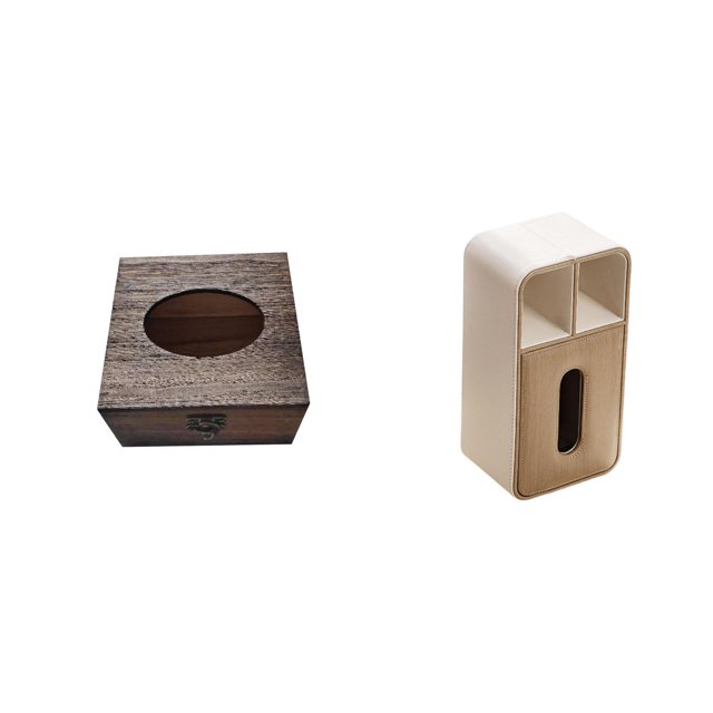 Estuche de pañuelos de escritorio,Caja de pañuelos faciales de madera estilo retro,caja de pañuelos,Caja de pañuelos de piel sintética para dormitorio,Caja de almacenamiento de toallas de