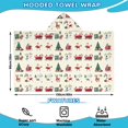 thumbnail image 2 of Beige Christmas Santa and Train Pattern Hooded Bath Towel，60"x35" for Ages 3 To 12 Kids, Quick Dry Lightweight Soft Microfiber Hood Beach Towel Cover Up for Kids, 2 of 7