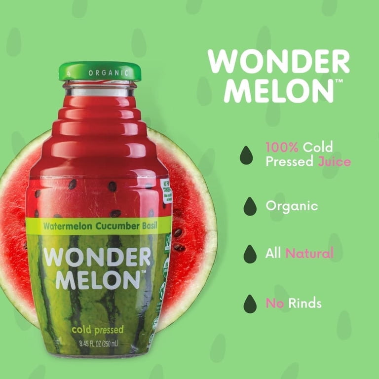 Wonder Melon Organic Watermelon Juice, Cold Pressed, Variety 6