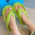 thumbnail image 6 of Slippers for Women,Summer Thick Sole Flip Flops Sandals For Outdoor Vacation Beach Travel Comfortable Toe Post On Slippers,Womens Slippers,Green,7, 6 of 8