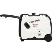 Super quiet Inverter Generator 4500w portable generator electric start, foldable handle with wheel, 212cc 4 stroke CARB EPA compliant, White