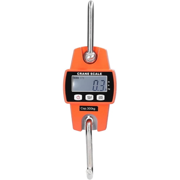 Báscula de grúa digital, báscula colgante electrónica de 300 kg 660 lb, báscula colgante industrial con sensor preciso, mini báscula LCD portátil con gancho para caza, granjas, fábricas