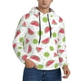 thumbnail image 2 of Salouo Watermelon And Kiwi Pattern Men's Fall Hoodie Sweatshirt,Sport Hoodie with Pockets for Men Pullover Casual Hooded Sweatshirt-X-Large, 2 of 7