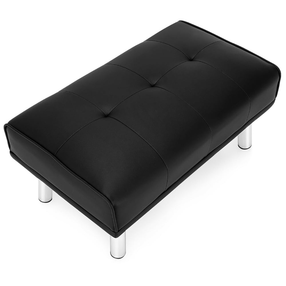 Finihen Modern Tufted Ottoman Bench, Rectangular Footstool, Rectangle Tufted Ottoman with Stainless Steel Legs, for Living Room, Bedroom, Black Finihen Modern Tufted Ottoman Bench, Rectangular Footstool, Rectangle Tufted Ottoman with Stainless Steel Legs, for Living Room, Bedroom, Black