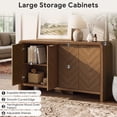 thumbnail image 6 of PAPROOS 55" Modern Sideboard Cabinet, 4-Door Storage Cabinet with 2 Adjustable Shelves, Herringbone Wood Design for Living Room, Dining Room, 6 of 10