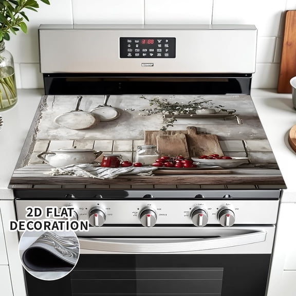 Heat-Resistant Glass Stove Top Cover– 28.5x20.5 Inch Electric Stove Protector, Scratch-Resistant, Expands Counter Space, Stylish Kitchen Decor