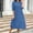 Blue, variant on Deal for Days Holiday Decor Ofreoo Women's Fashion Mid-sleeve Round Neck Solid Color And Linen Pockets Dresses Fall Dresses for Women 2024