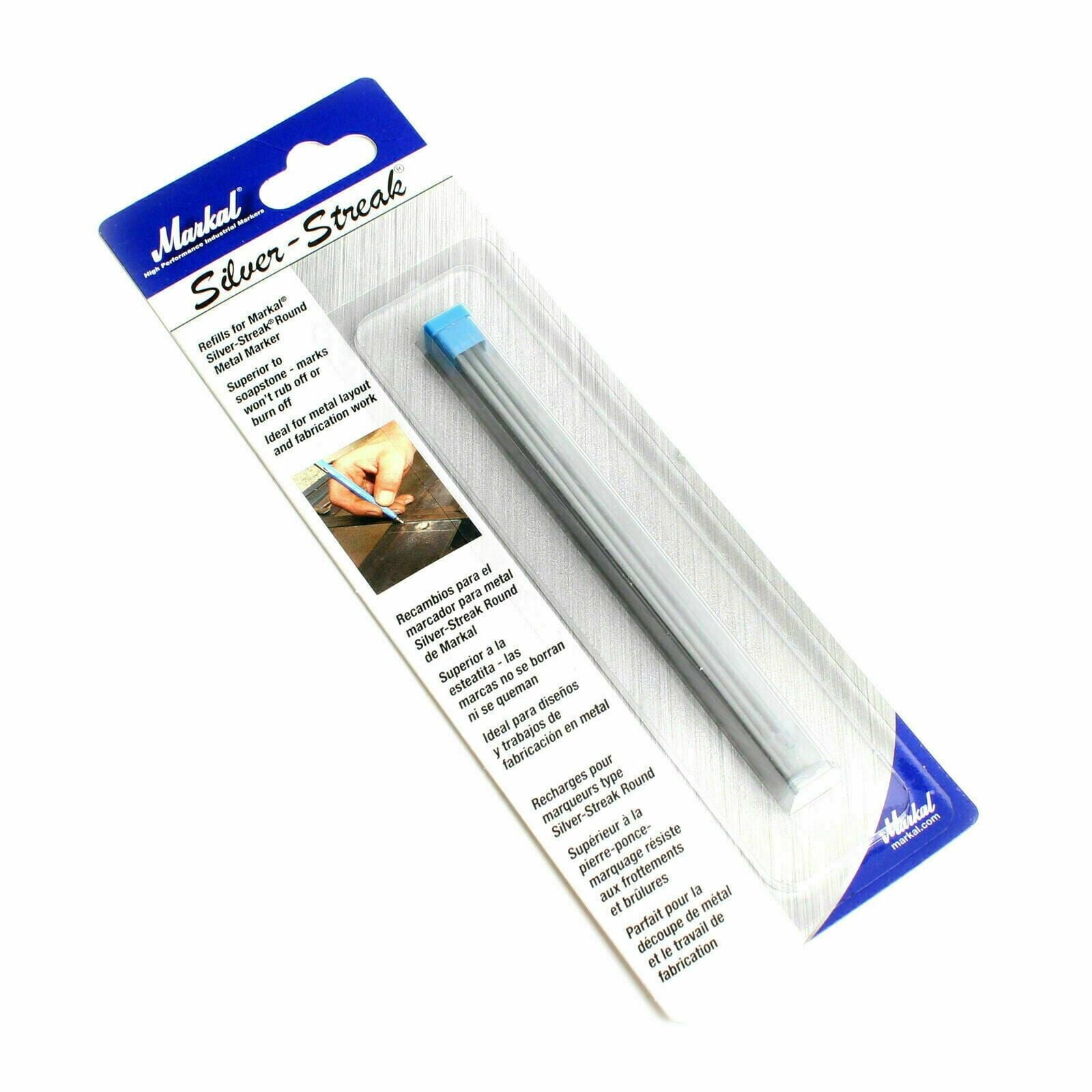 Markal 96107 Silver-Streak WELDING Metal Marker (96006) w/ 6 lead refills (96007) COMBO-PACK