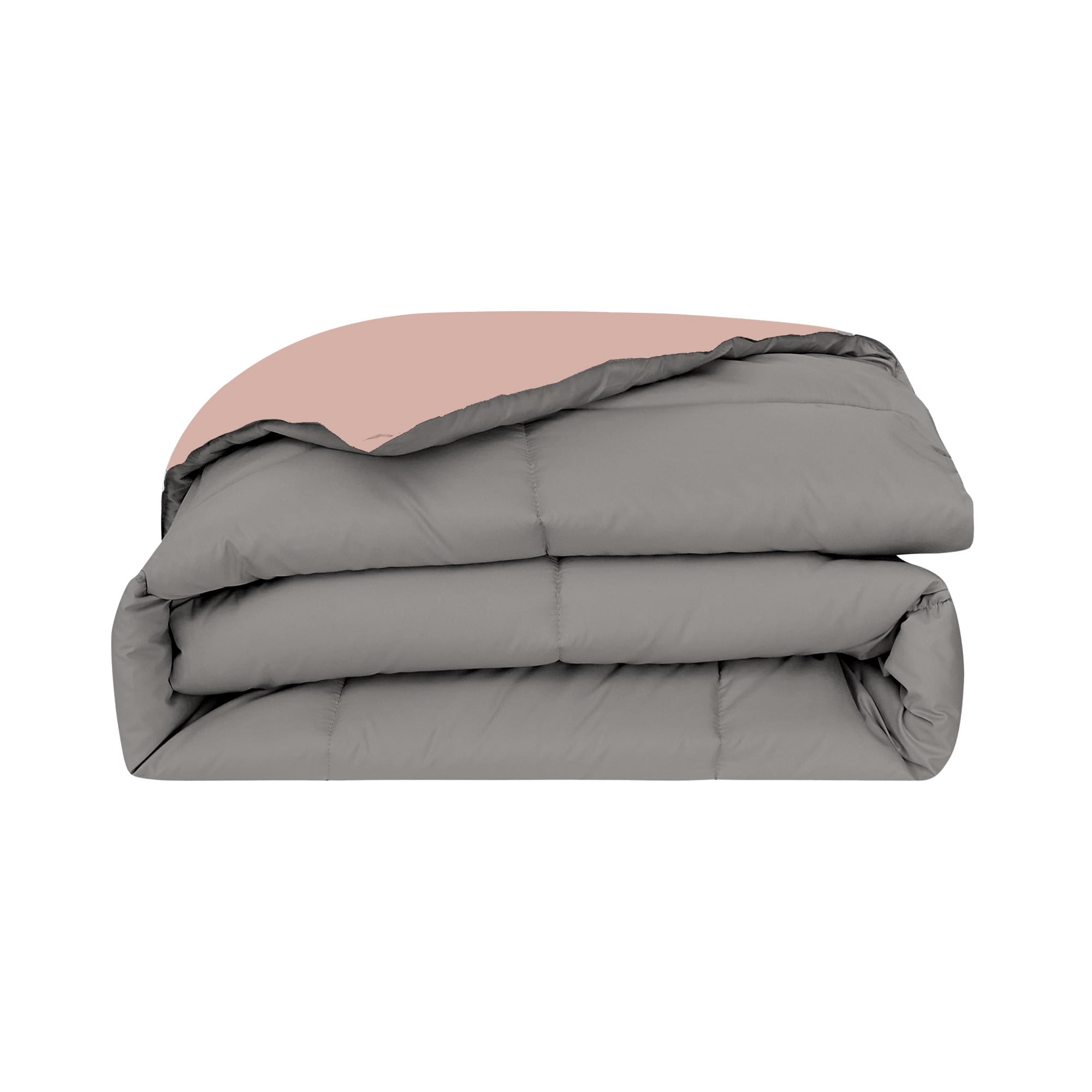 Modern Threads Reversible Charcoal & Misty Rose All-Season Down Alternative Adult Bed Comforter, Queen
