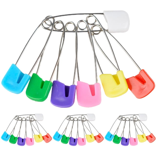 Pins de seguridad de 50 piezas Pin de pañal para pañales Babs Pins de plástico para la cabeza de plástico