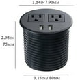 thumbnail image 2 of Power Grommet with USB for Desk, Desktop Power Data Outlet with 2 AC Outlets and 2 USB Ports 6'ft Heavy Duty Power Cord, 2 of 5