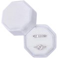 thumbnail image 1 of Velvet Jewelry Ring Box Engagement Wedding Box Keepsake Box Bridal Photo Ring Double Slots Octagon (White), 1 of 5
