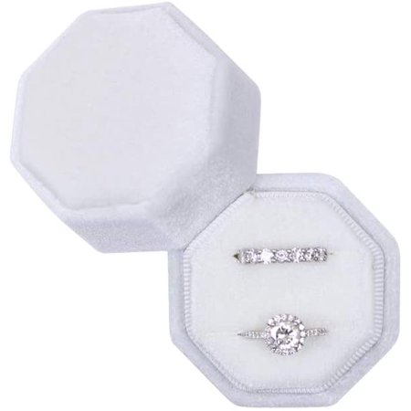 BLUTETE Boîte à Bagues Carrée Octogonale à 3 Emplacements