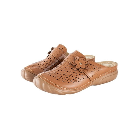 

Wazshop Ladies Clogs Beach Mules Summer Sandals Closed Toe Slip On Casual Shoes Womens Wedge Retro Khaki US 4