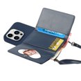 thumbnail image 3 of For Iphone 14 Pro Crossbody Lanyard Wallet Card Bag Phone Case(Dark Blue),iPhone 12, 3 of 5