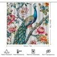 thumbnail image 2 of 4Pcs Colorful Peony Peacock Shower Curtain Set with Toilet Lid Cover Non-Slip Rugs for Bathroom, Colorful Animal Tree Floral Shower Curtain Bathroom Sets with Hooks, 72x72 Inch, 2 of 8