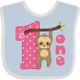 thumbnail image 3 of Inktastic Pink Sloth 1st Birthday Girls Baby Bib, 3 of 4