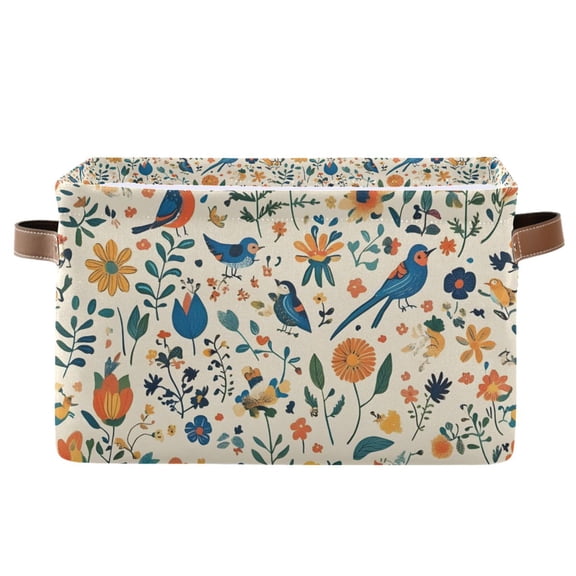 Yayeee Canvas Storage Basket with Handles for Shelves Fabric Bins Closet Organizer, Cute Animals