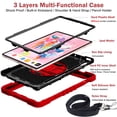 thumbnail image 5 of Dteck for Samsung Galaxy Tab S9/S8/S7 Case 11" 2023/2022/2020 Shockproof Protective Tab S9/S8/S7 Kids Tablet Cover with Pen Holder Rotating Hand Strap & Stand,Red + Black, 5 of 8