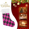 thumbnail image 4 of Coolnut 1 PCS Christmas Stocking Plaid Big Warm 17.7 x 12 Inch Hanging Xmas Stockings Decoration for Family Holiday Party Ornaments Decor Fireplace, 4 of 7