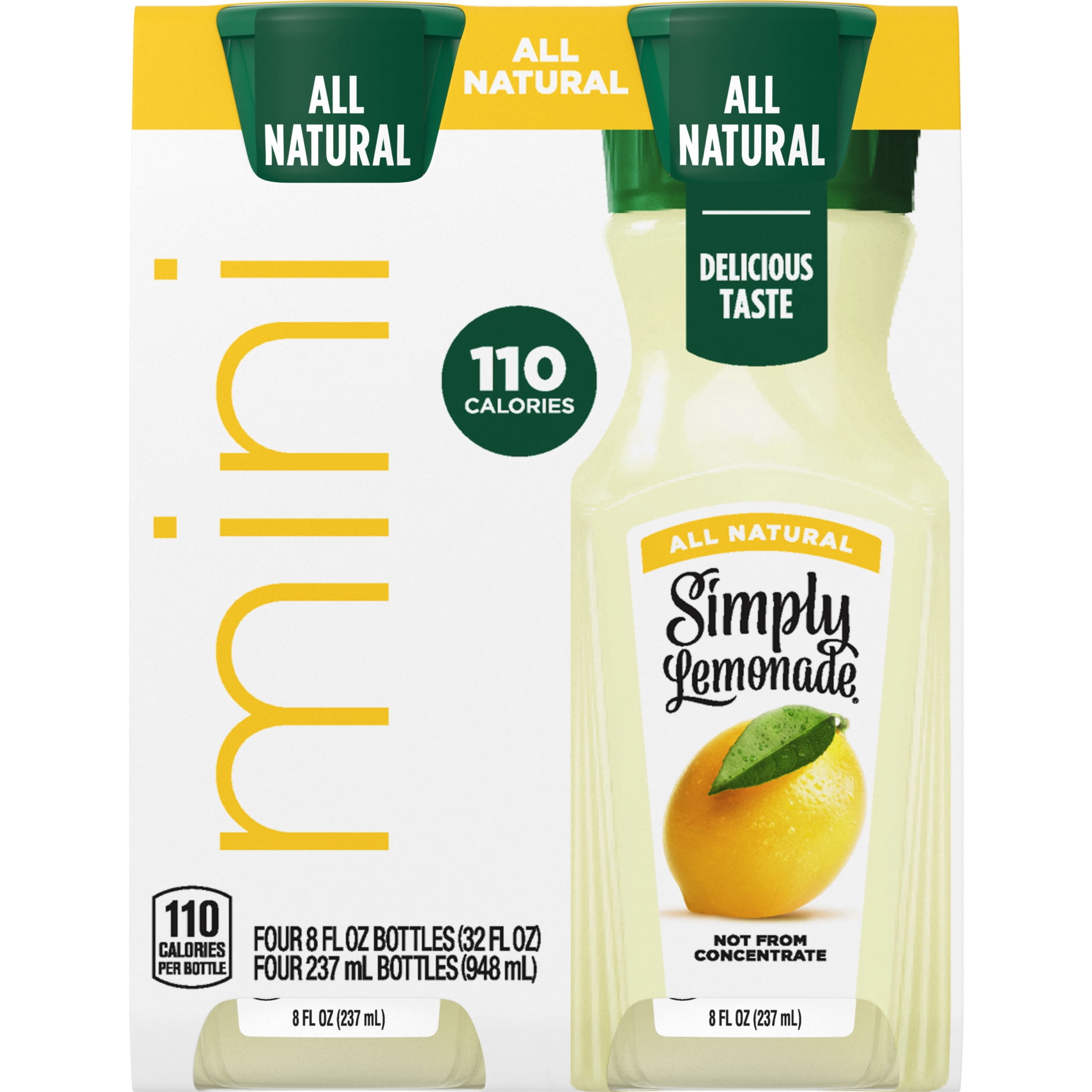 Simply Lemonade Bottles, 8 fl oz, 4 Pack