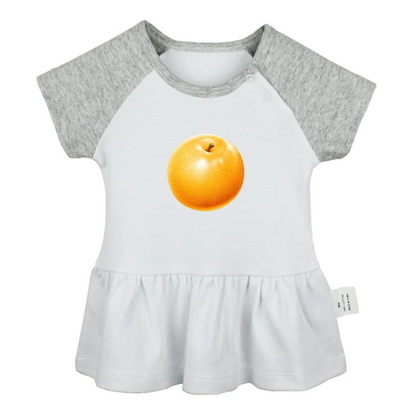 Fruit Pear Pattern Dresses For Baby, Newborn Babies Skirts, Infant Princess Dress, 0-24M Kids Graphic Clothes (Gray Raglan Dresses, 6-12 Months)