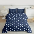 thumbnail image 2 of Manfei White French Dots Full Size Comforter Sets,Geometric Circles Bedding Comforter Set,Kawaii Polka Dot Bedding Sets For Child,Microfiber Bedroom Decor Reversible,3pcs, 2 of 8