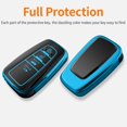 thumbnail image 3 of Key Fob Cover Compatible with Toyota RAV4 Camry Avalon Corolla Highlander C-HR Prius Smart Remote Keychain Case Holder Protector,Blue, 3 of 6