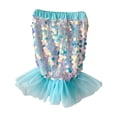 thumbnail image 4 of Rggeeun Child Girls Skirt Colorful Cute Sequins Elastic High Waist Above Knee with Ruched Ruffle for Summer School Activities Sweet Skirts,Green,6-7 Years, 4 of 4