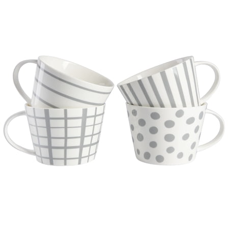 Gap Home New Gray 17-Ounce Assorted Fine Ceramic Mug  Set of 4