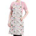 thumbnail image 5 of White Christmas Deer and Gift Apron-Garden Aprons for Women with Pockets-Cotton Linen Waterproof Kitchen Cooking Gardening Aprons Adjustable for Kitchen,Cooking,BBQ and Salon 32"x27", 5 of 7