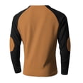 thumbnail image 4 of OIOLOYJM Mens Waffle Shirt Casual Henley Golf Shirt Long Sleeve Knitted T-Shirt Thermal Soft Warm Button Pullover Tees Ginger XL, 4 of 5