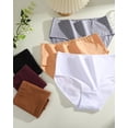 thumbnail image 6 of IF YOU Cotton Underwear for Women High Waisted Full Coverage Soft Briefs Plus Size Women's Panties S-XXL 6 Pack, 6 of 6