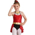 thumbnail image 2 of TTAO Kids Sparkle Ballet Leotard Sleeveless Dance Bodysuit Girls Christmas Gymnastics Jumpsuit Sequin Latin Dress Red 8, 2 of 7