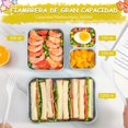 thumbnail image 2 of Lonchera Bento Box Fiambrera para Adultos y Niños, 2000 ml 3 Compartimentos Portátil Caja de Almuerzo Extraíbles con Cubiertos Sin BPA, Apta Lavavajillas y Microondas Escuela, Trabajo y Viajes, 2 of 4