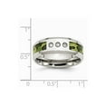 thumbnail image 7 of White Stainless Steel Ring Band Wedding Fabric Diamond, 7 of 7