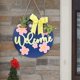 thumbnail image 5 of Letrero colgante de madera de bienvenida de primavera, decoración de porche con lazo, colgador de puerta de madera rústica para cafetería, hogar y, 5 of 7