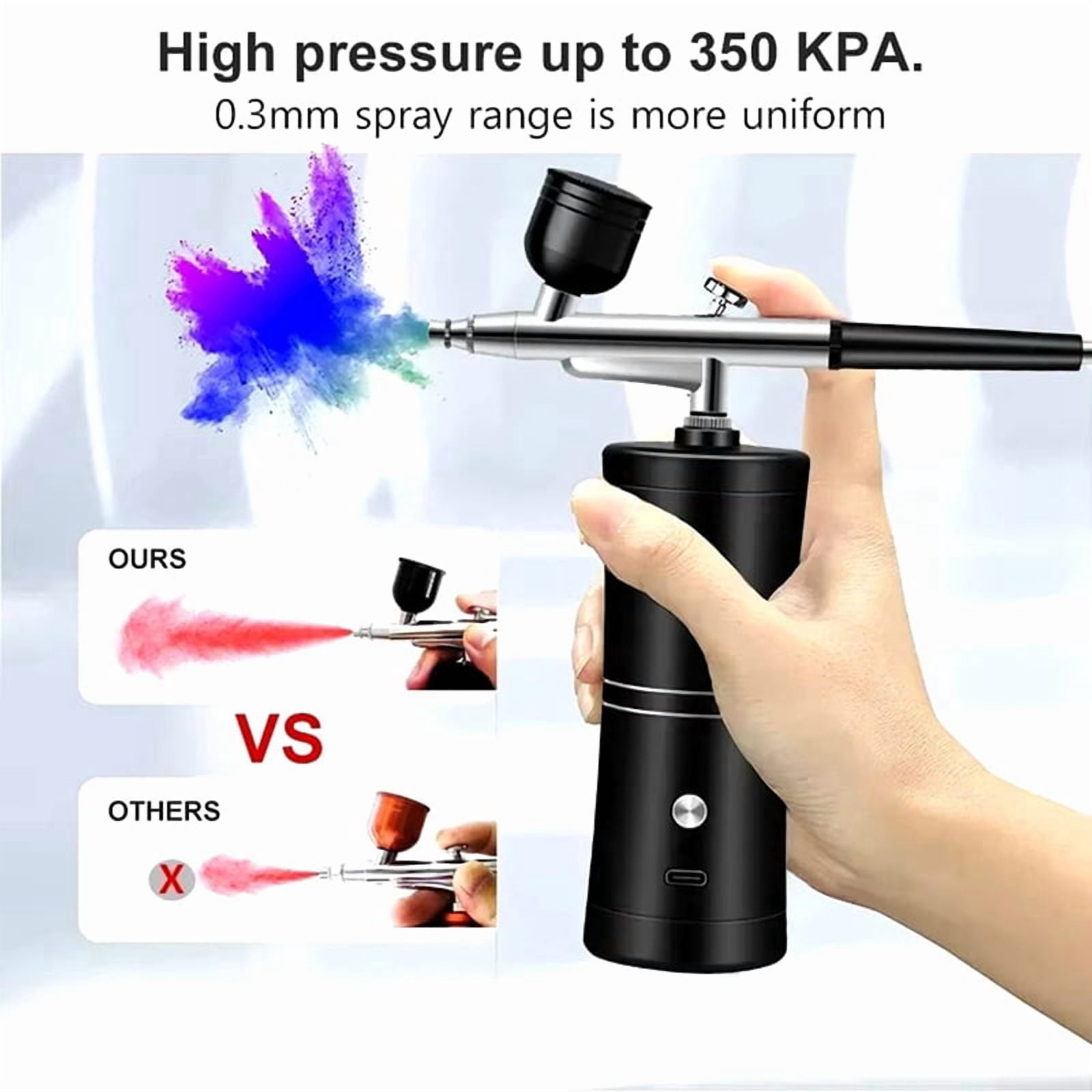 2X New Airbrush KIT Cordless Rechargeable Compressor Airbrush Set, Automatically Handles Model Painting, Nails, Makeup