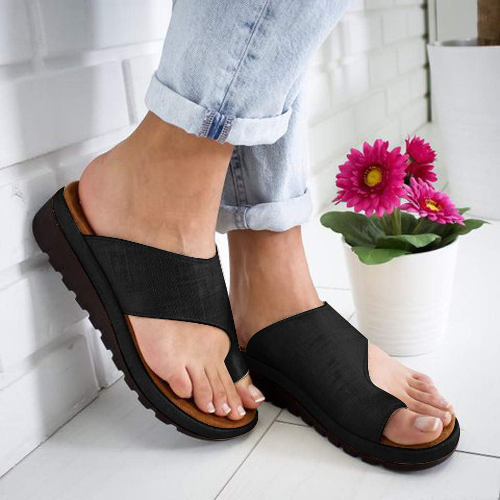 Comfy New Platform Summer Slides Slippers Sandal Toe Wedges Flip Flop Slip-On Shoes Beach Travel Shoes Sandals for Women 