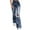 Blue, variant on WREESH Womens Jeans Spring and Wide Leg Pants Ripped Shrink Light Blue