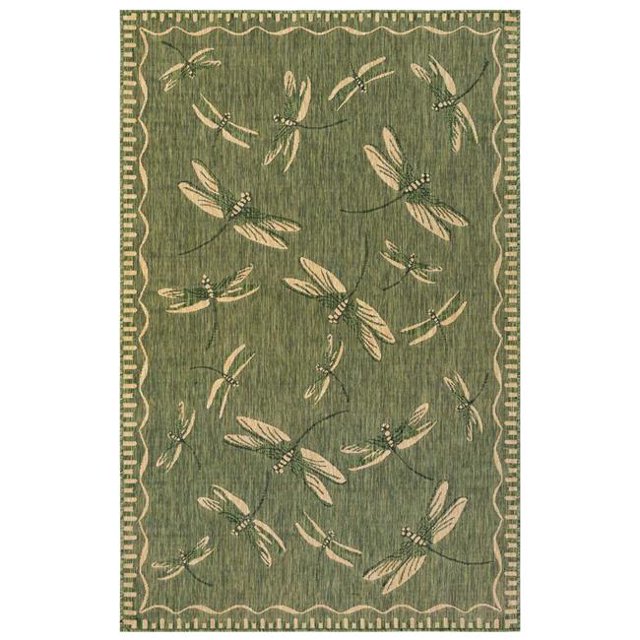 Trans-Ocean Imports CRE45844006 Liora Mannequin Carmel Libellule d'Intérieur et d'Extérieur Rug&44; Vert - 39 x 59 Po.