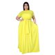thumbnail image 1 of Traje de dos piezas con falda ancha y tirantes cruzados de color liso para mujer de talla grande a la moda, 1 of 5