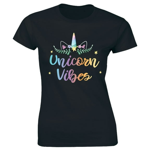 Unicorn Vibes Good Motivation Cute Fantasy Magical Animal Lover Women T-Shirt