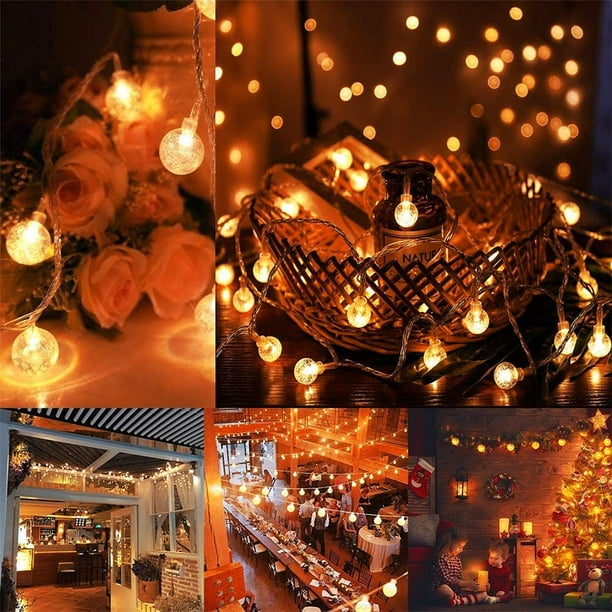 15 Ft 30 Led Battery Operated Globe String Lights Decorative Fairy For Indoor Outdoor Patio Garden Bedroom Dorm Party Warm White Com 15 Ft 30 Led Battery Operated Globe, Outdoor Globe String Lights Battery Operated